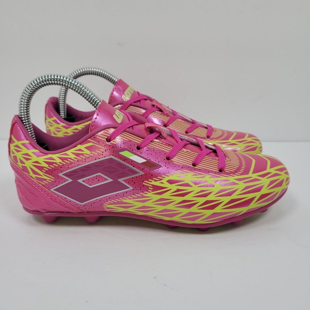 Lotto Forza II JR Pink Yellow Soccer Youth Cleats US Size 3.5Y